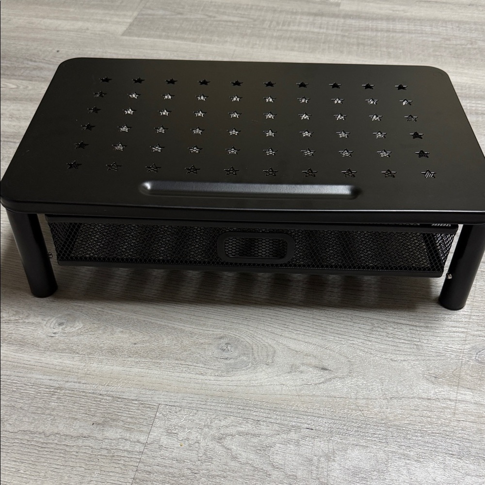 Zimilar Black Monitor Stand with Star Cutouts